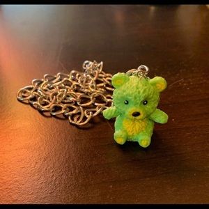 Neon Green Bear Chain Necklace